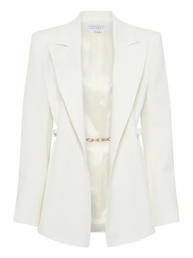 Gabriela Hearst Epona Chain Blazer in Ivory Recycled Virgin Wool