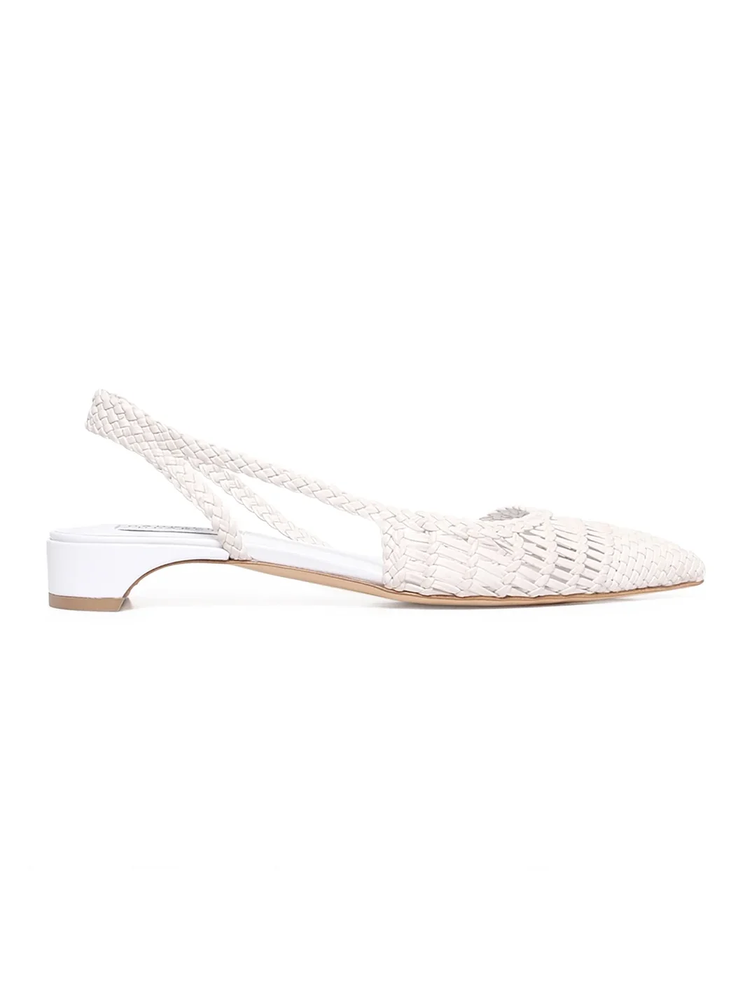 Gabriela Hearst Perro Braided Slingback Pump in White Leather