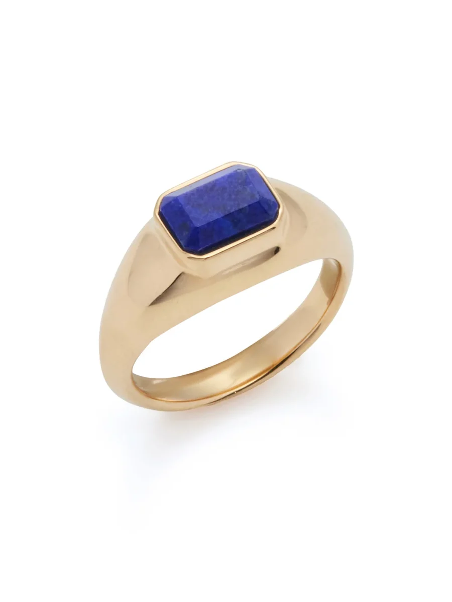 Small Ring in 18K Yellow Gold & Lapis Stone