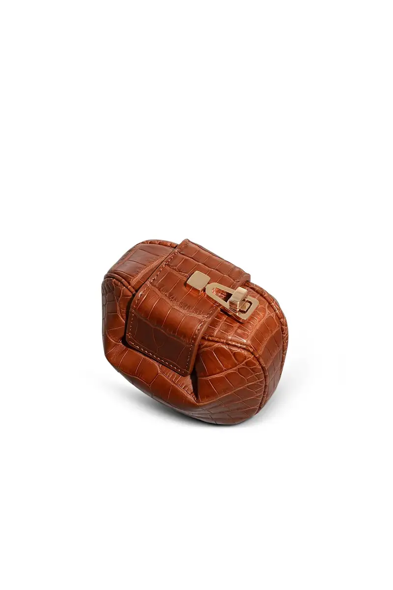Gabriela Hearst Rafaela Coin Purse in Cognac Crocodile Leather | Thumbnail 3 Gabriela Hearst Rafaela Coin Purse in Cognac Crocodile Leather | Thumbnail 3