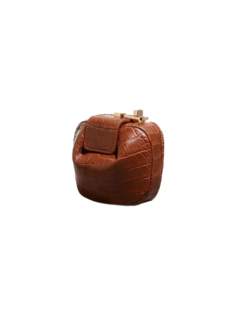 Gabriela Hearst Rafaela Coin Purse in Cognac Crocodile Leather