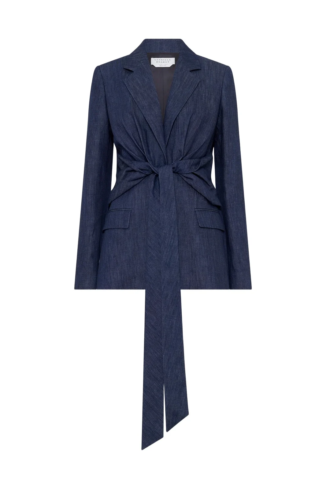 Gabriela Hearst Grant Knotted Blazer in Recycled Cotton Denim