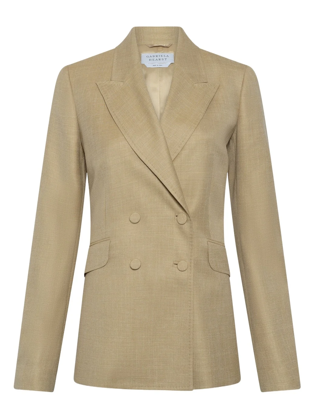 Angela Blazer in Hay Virgin Wool Silk with Linen Angela Blazer in Hay Virgin Wool Silk with Linen