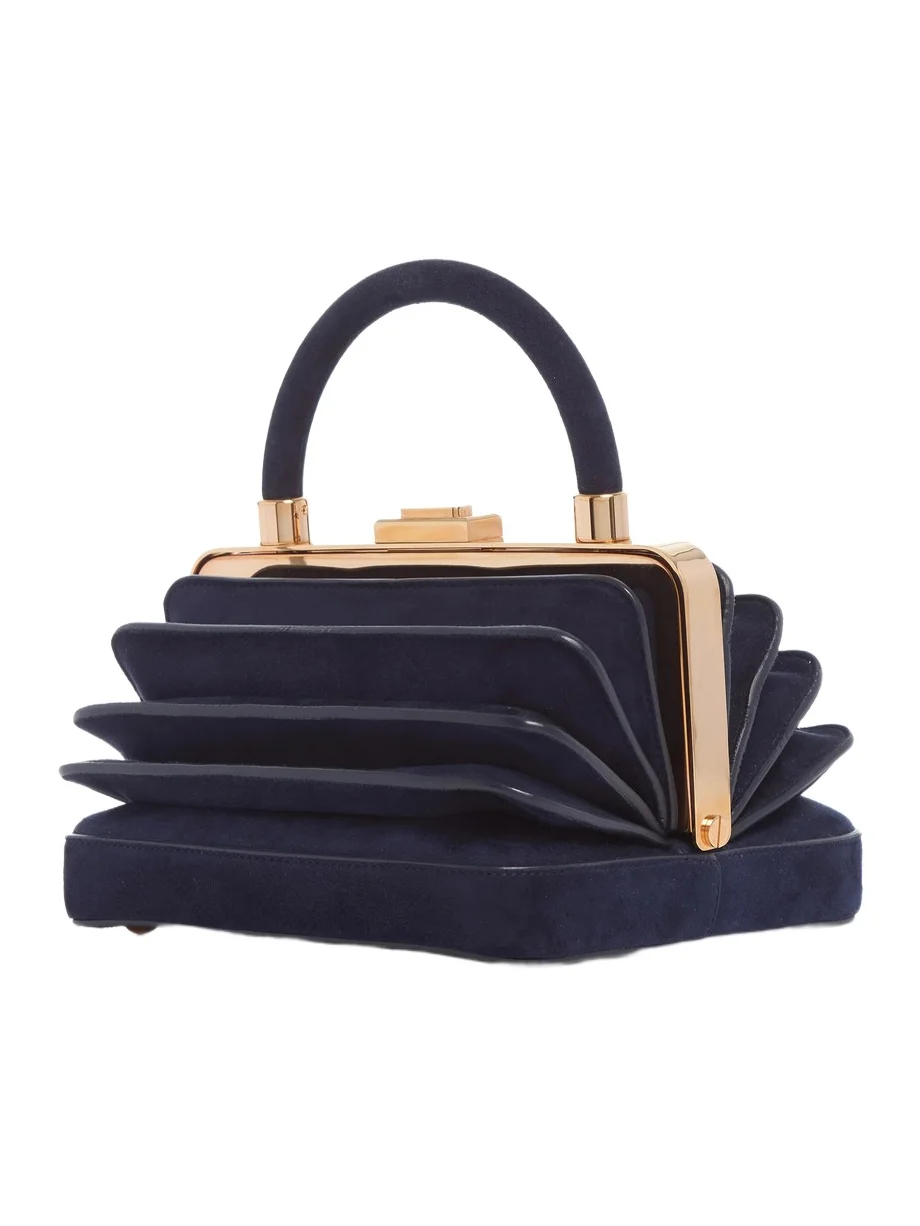 Gabriela Hearst Diana Bag in Navy Suede