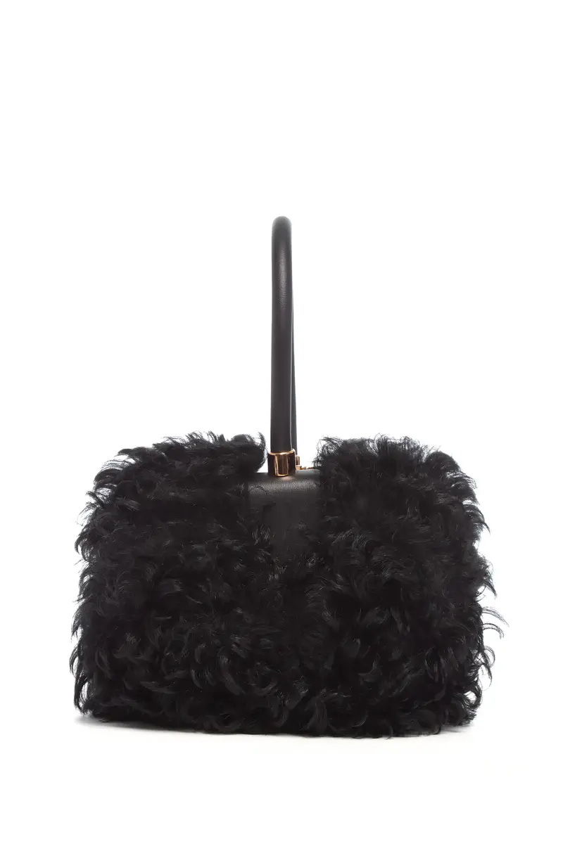 Gabriela Hearst Nina Bag in Black Shearling | Thumbnail 2