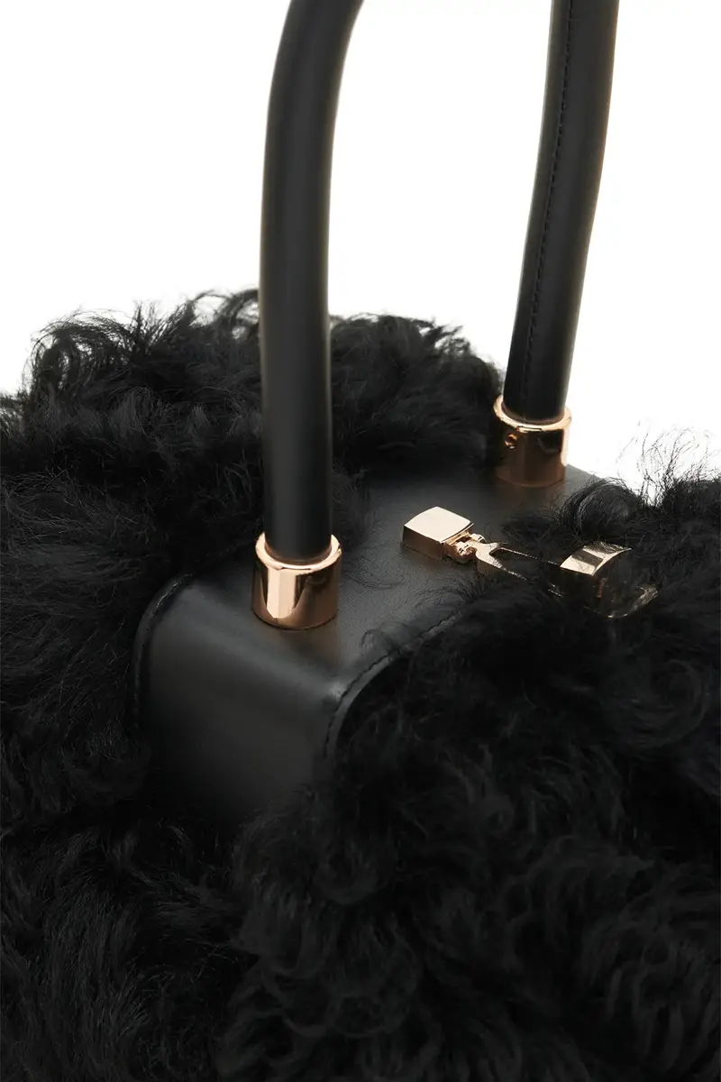 Gabriela Hearst Nina Bag in Black Shearling | Thumbnail 4