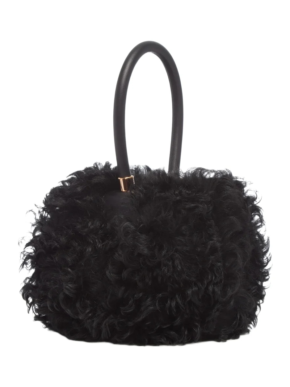 Nina Bag in Black Shearling Nina Bag in Black Shearling