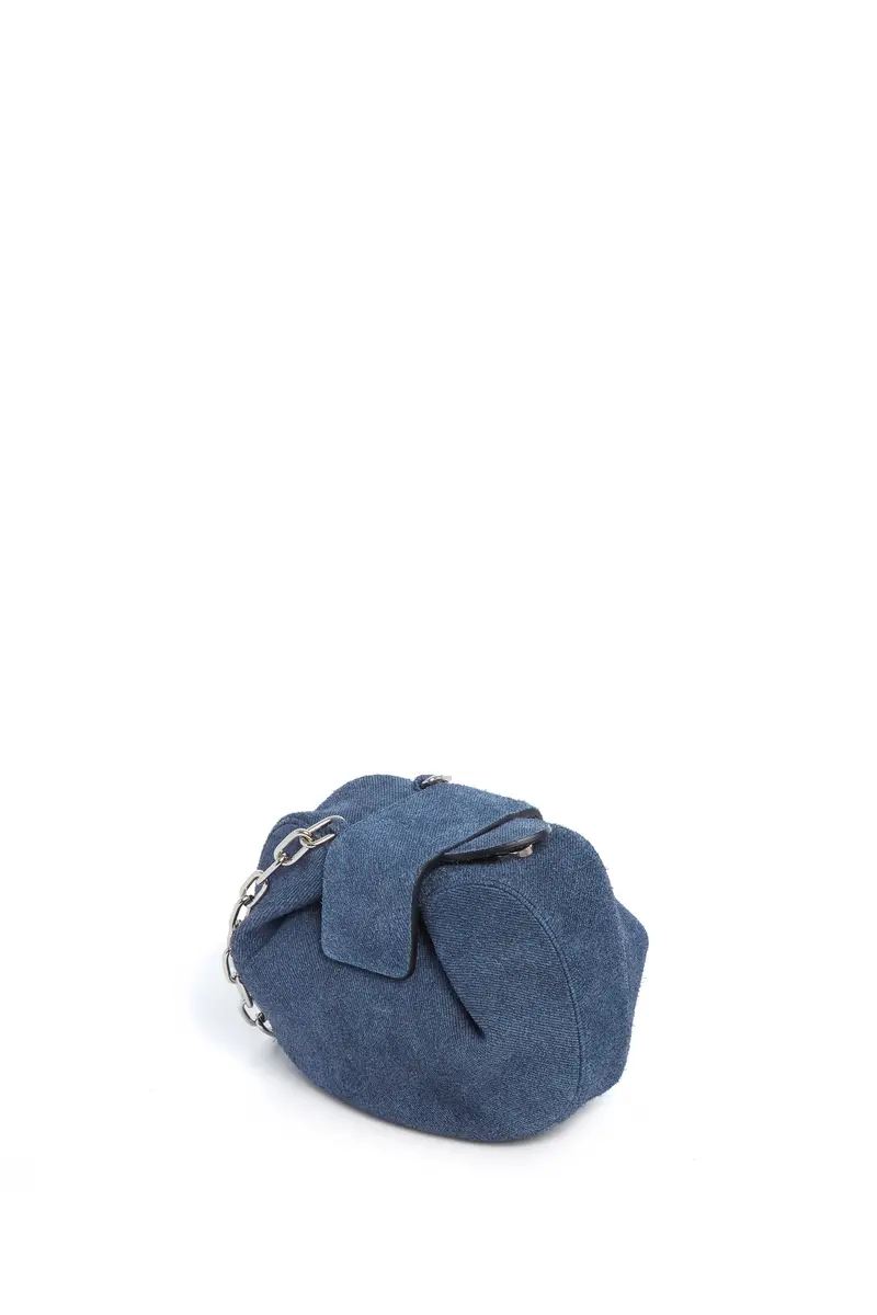 Gabriela Hearst Soft Demi Clutch in Medium Blue Suede Denim | Thumbnail 3