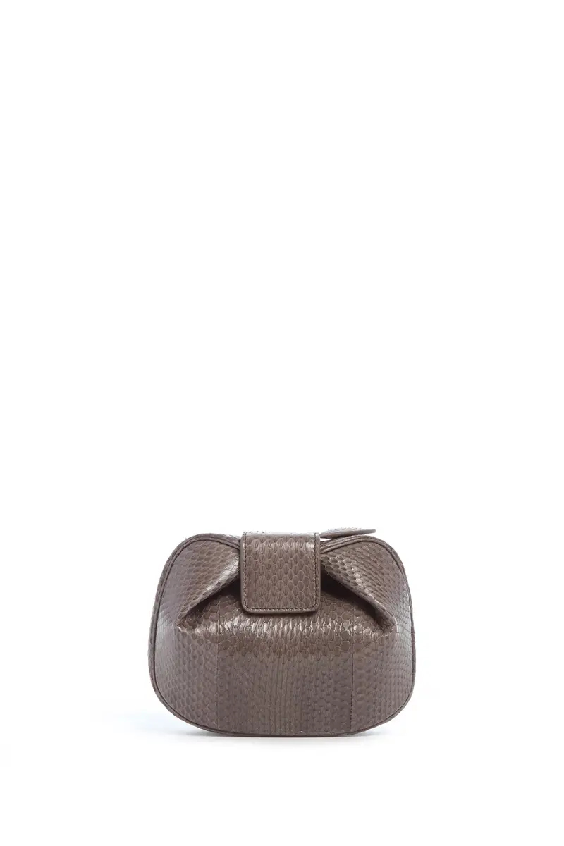 Gabriela Hearst Soft Demi Clutch in Charcoal Snakeskin | Thumbnail 2 Gabriela Hearst Soft Demi Clutch in Charcoal Snakeskin | Thumbnail 2