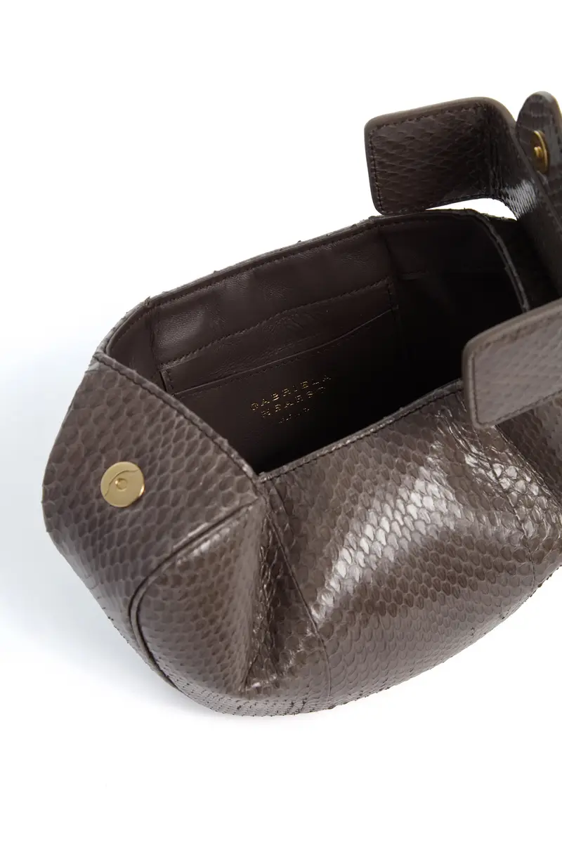Gabriela Hearst Soft Demi Clutch in Charcoal Snakeskin | Thumbnail 4 Gabriela Hearst Soft Demi Clutch in Charcoal Snakeskin | Thumbnail 4
