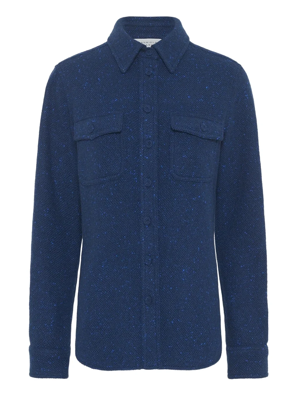 Gabriela Hearst John Austin Shirt in Electric Navy Speckled Cashmere