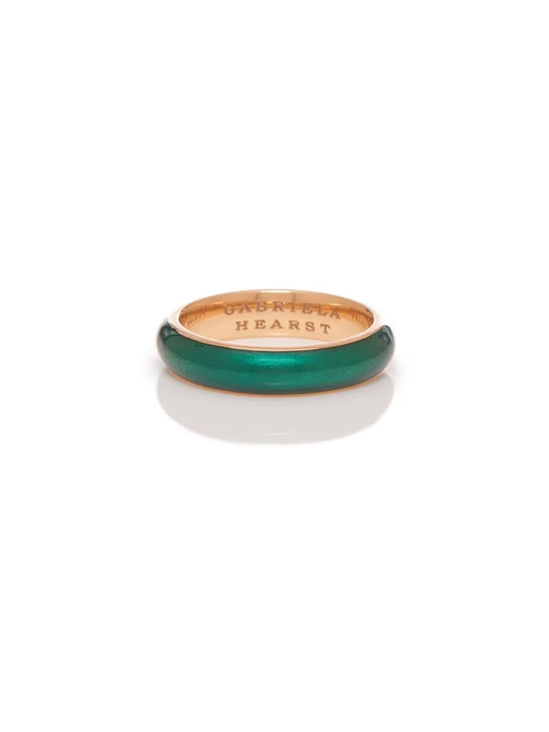 Ring in 18K Rose Gold & Vitreous Green Enamel