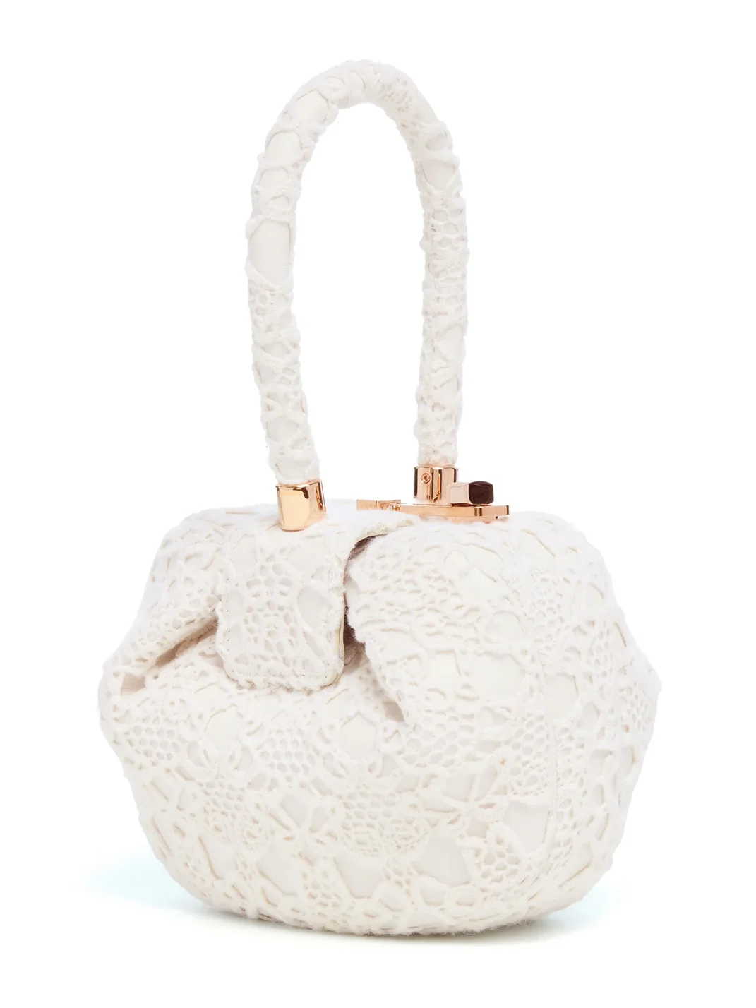 Gabriela Hearst Demi Bag in Ivory Nappa Leather with Cashmere Lace
