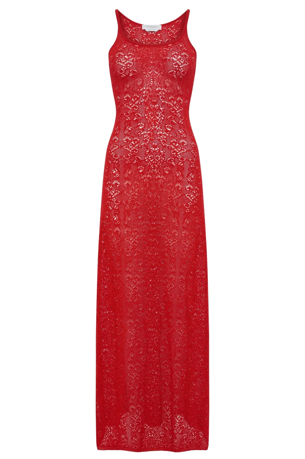 Meridian Lace Knit Maxi Dress in Tonic Orange Merino Wool with Lining Meridian Lace Knit Maxi Dress in Tonic Orange Merino Wool with Lining