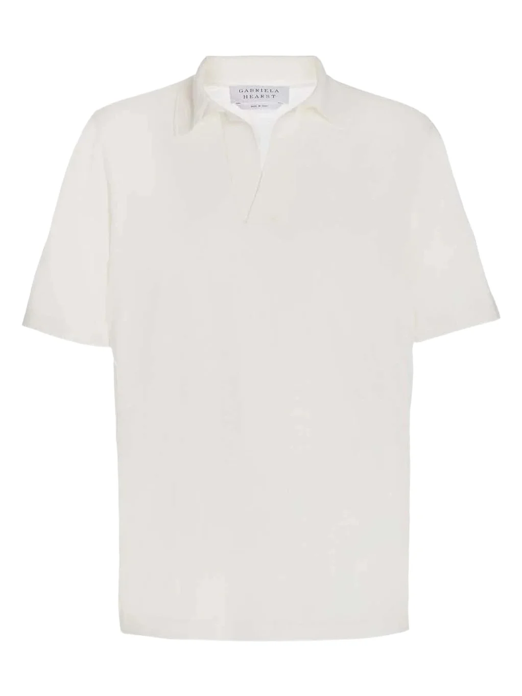 Gabriela Hearst Stendhal Knit Short Sleeve Polo in Ivory Cashmere Silk