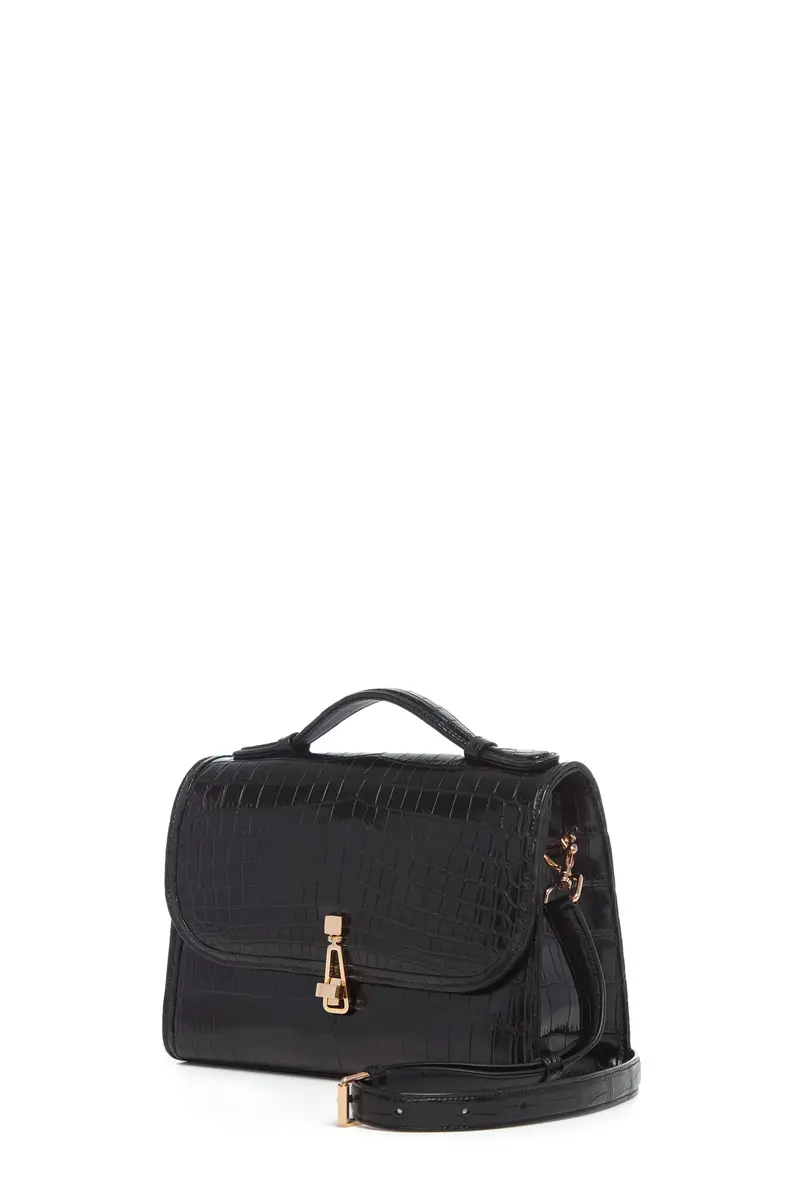 Gabriela Hearst Medium Leonora Flap Bag in Black Crocodile Leather with Sunglasses Pouch | Thumbnail 4 Gabriela Hearst Medium Leonora Flap Bag in Black Crocodile Leather with Sunglasses Pouch | Thumbnail 4