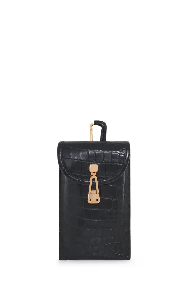 Gabriela Hearst Medium Leonora Flap Bag in Black Crocodile Leather with Sunglasses Pouch | Thumbnail 8 Gabriela Hearst Medium Leonora Flap Bag in Black Crocodile Leather with Sunglasses Pouch | Thumbnail 8
