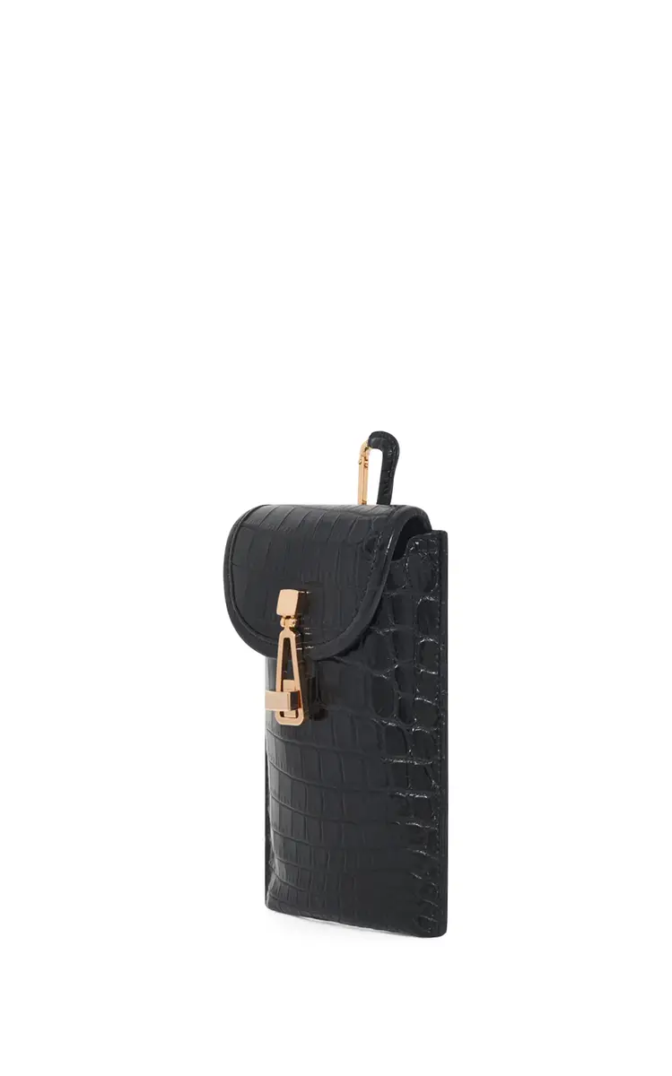 Gabriela Hearst Medium Leonora Flap Bag in Black Crocodile Leather with Sunglasses Pouch | Thumbnail 9 Gabriela Hearst Medium Leonora Flap Bag in Black Crocodile Leather with Sunglasses Pouch | Thumbnail 9