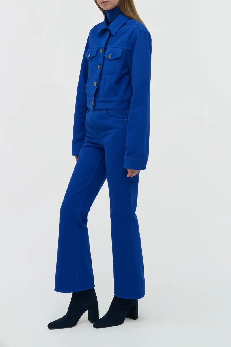 Gabriela Hearst Ezra Bootcut Cropped Jean in Cobalt Recycled Cotton Denim | Thumbnail 4 Gabriela Hearst Ezra Bootcut Cropped Jean in Cobalt Recycled Cotton Denim | Thumbnail 4