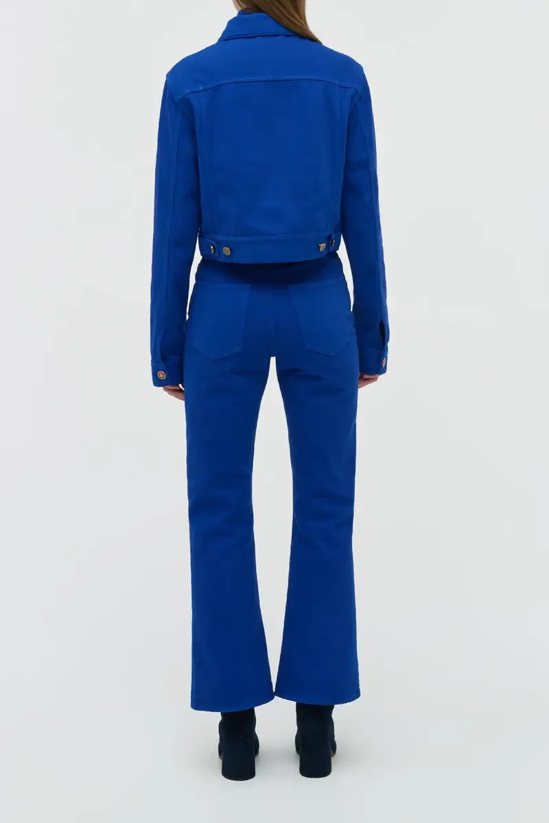 Gabriela Hearst Ezra Bootcut Cropped Jean in Cobalt Recycled Cotton Denim | Thumbnail 5 Gabriela Hearst Ezra Bootcut Cropped Jean in Cobalt Recycled Cotton Denim | Thumbnail 5
