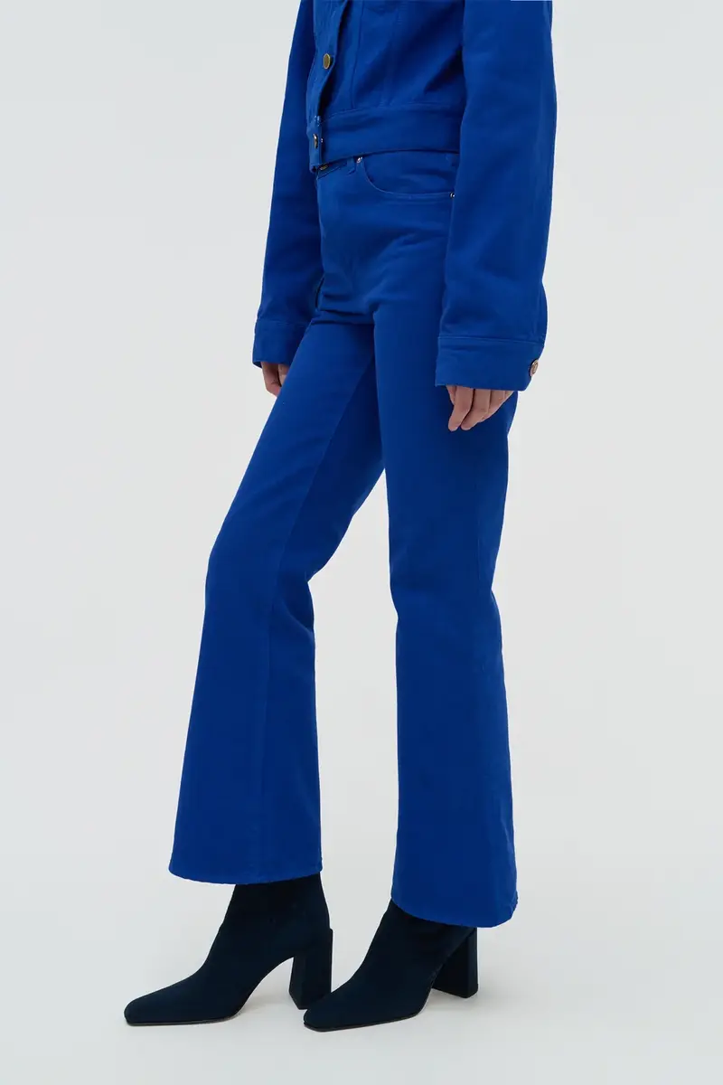 Gabriela Hearst Ezra Bootcut Cropped Jean in Cobalt Recycled Cotton Denim | Thumbnail 6 Gabriela Hearst Ezra Bootcut Cropped Jean in Cobalt Recycled Cotton Denim | Thumbnail 6