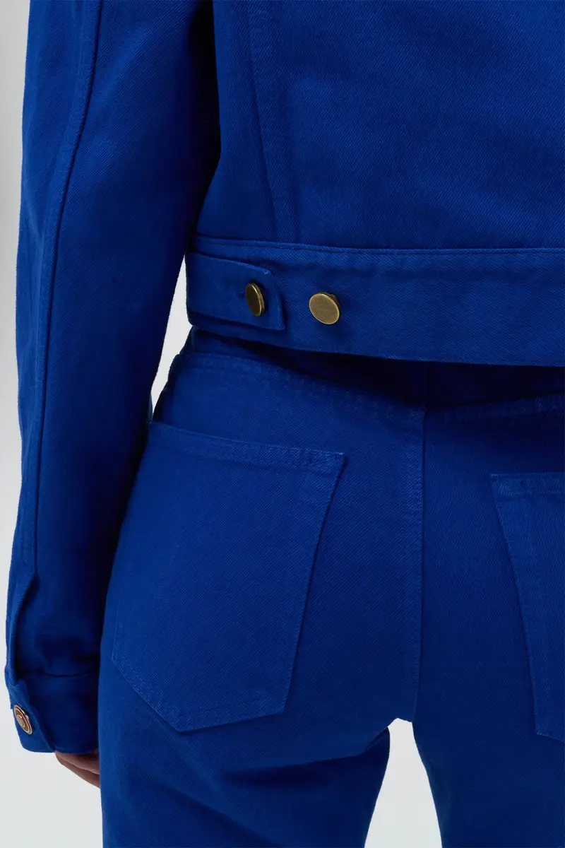 Gabriela Hearst Ezra Bootcut Cropped Jean in Cobalt Recycled Cotton Denim | Thumbnail 8 Gabriela Hearst Ezra Bootcut Cropped Jean in Cobalt Recycled Cotton Denim | Thumbnail 8
