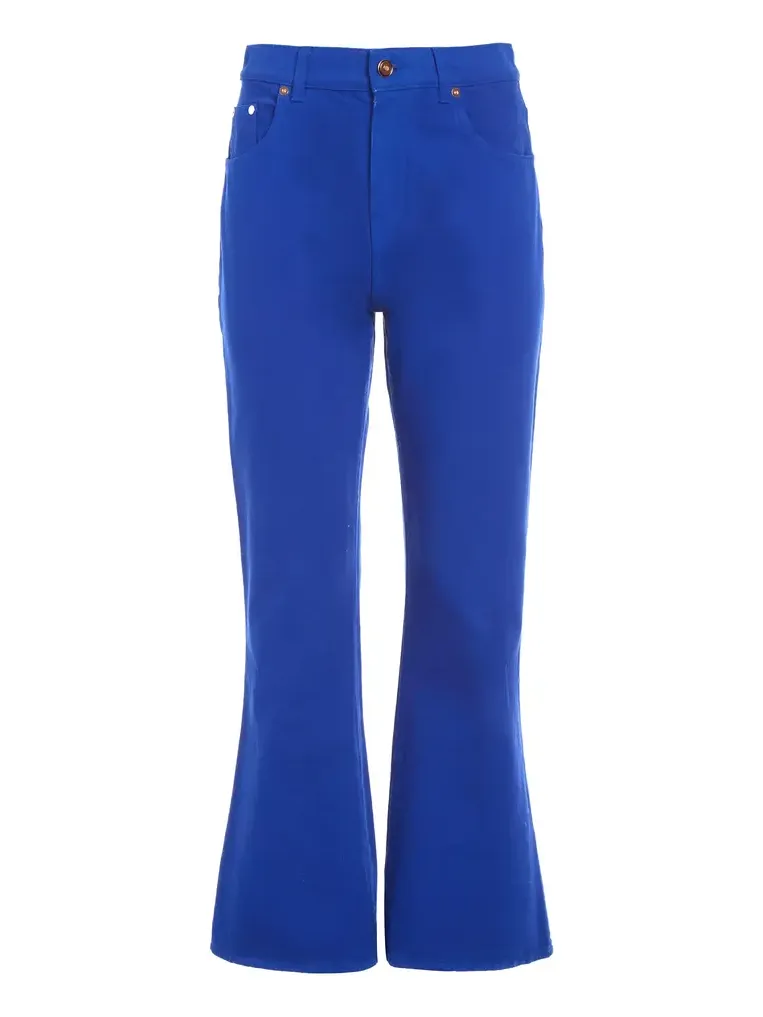 Ezra Bootcut Cropped Jean in Cobalt Recycled Cotton Denim Ezra Bootcut Cropped Jean in Cobalt Recycled Cotton Denim