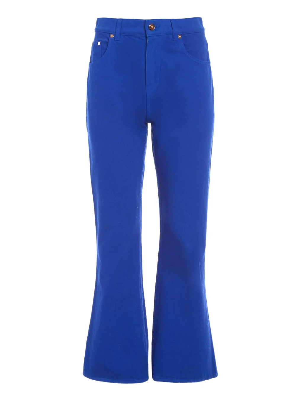 Gabriela Hearst Ezra Bootcut Cropped Jean in Cobalt Recycled Cotton Denim
