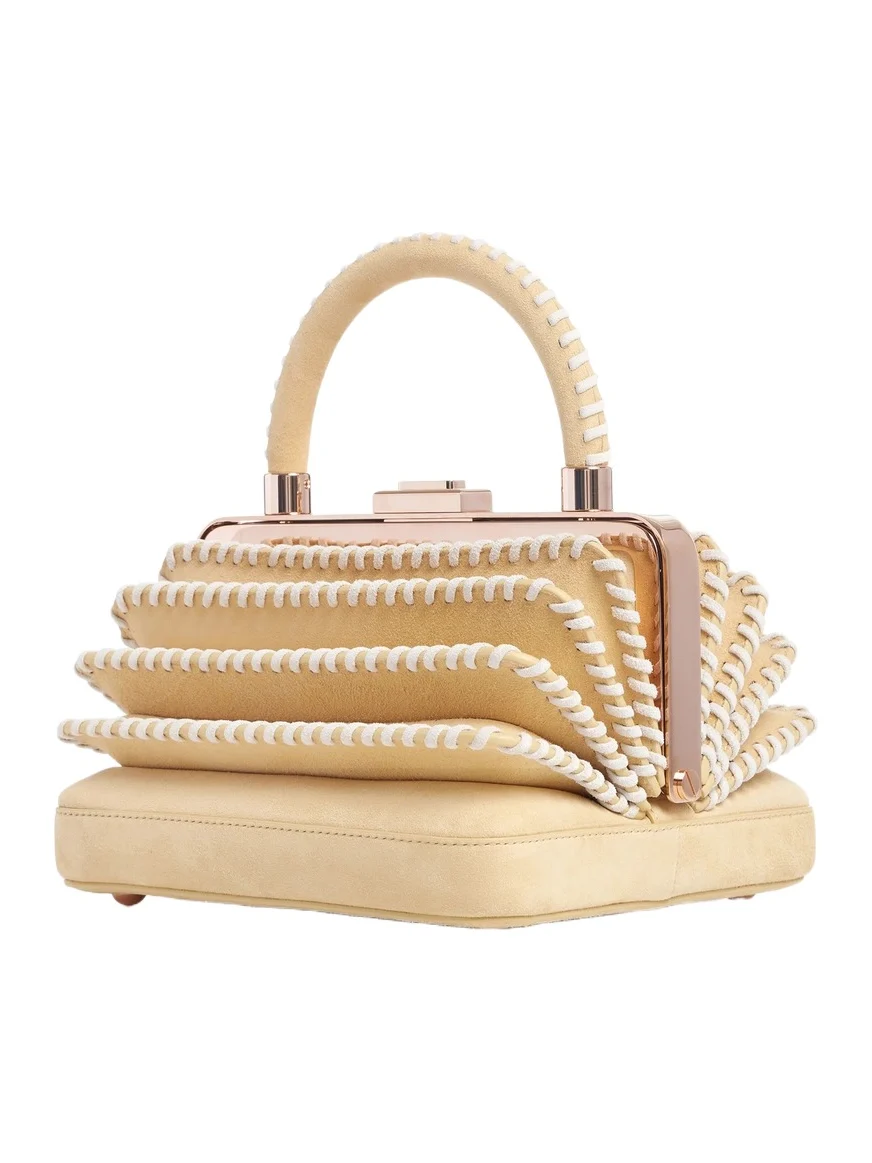Gabriela Hearst Whipstitch Diana Bag in Nude Suede