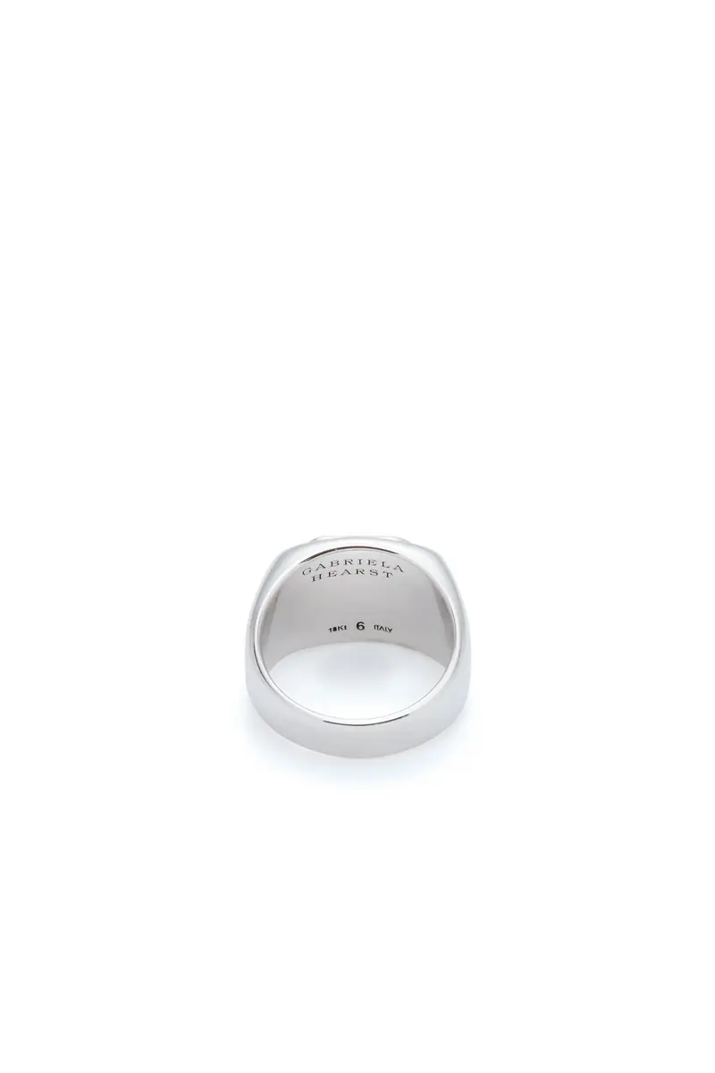 Gabriela Hearst Large Ring in 18K White Gold & Pink Marble Stone | Thumbnail 3 Gabriela Hearst Large Ring in 18K White Gold & Pink Marble Stone | Thumbnail 3