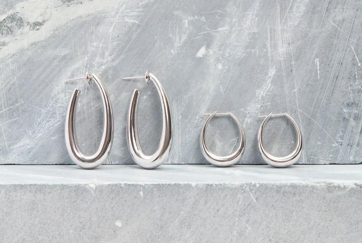 Gabriela Hearst Large Drop Earrings in 18K White Gold | Thumbnail 3 Gabriela Hearst Large Drop Earrings in 18K White Gold | Thumbnail 3