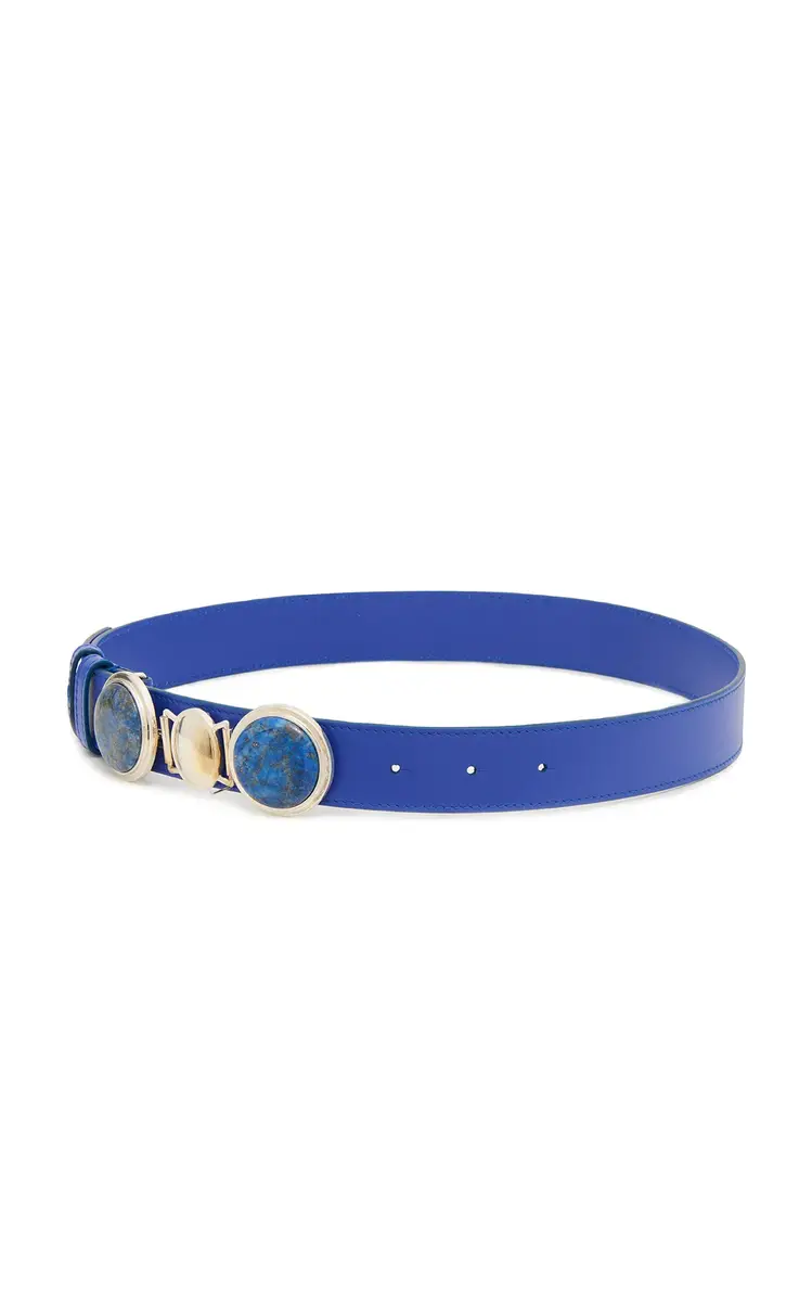 Gabriela Hearst Grange Stone Belt in Navy Leather | Thumbnail 2