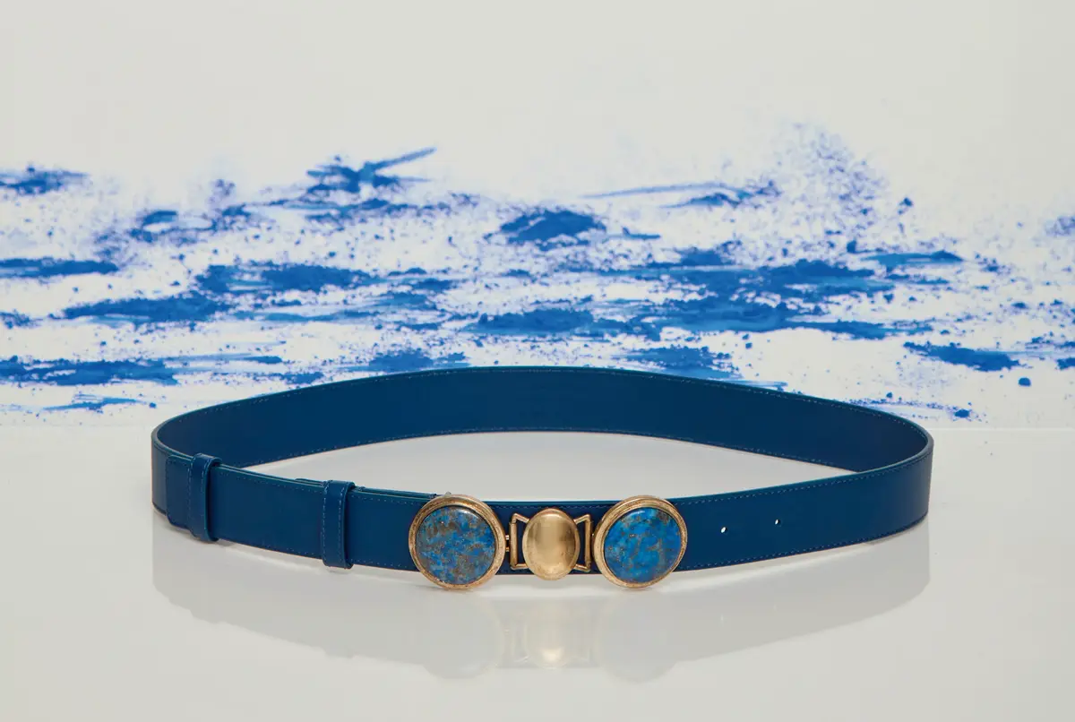 Gabriela Hearst Grange Stone Belt in Navy Leather | Thumbnail 4