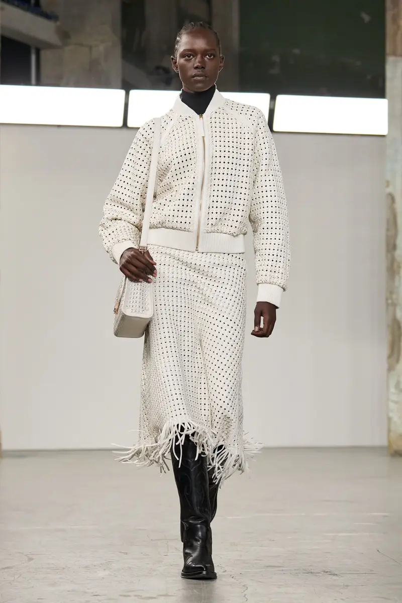 Gabriela Hearst Bennie Midi Skirt in White Woven Leather | Thumbnail 2 Gabriela Hearst Bennie Midi Skirt in White Woven Leather | Thumbnail 2
