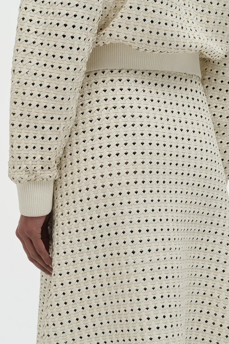 Gabriela Hearst Bennie Midi Skirt in White Woven Leather | Thumbnail 7 Gabriela Hearst Bennie Midi Skirt in White Woven Leather | Thumbnail 7