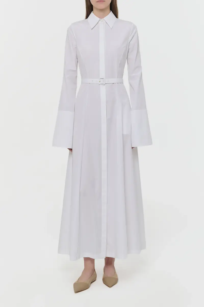 Gabriela Hearst Carmina Maxi Shirtdress in White Sea Island Cotton | Thumbnail 2