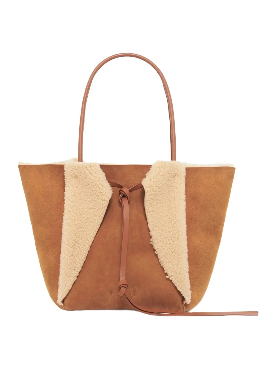 Gabriela Hearst Marija Tote Bag in Cognac Shearling