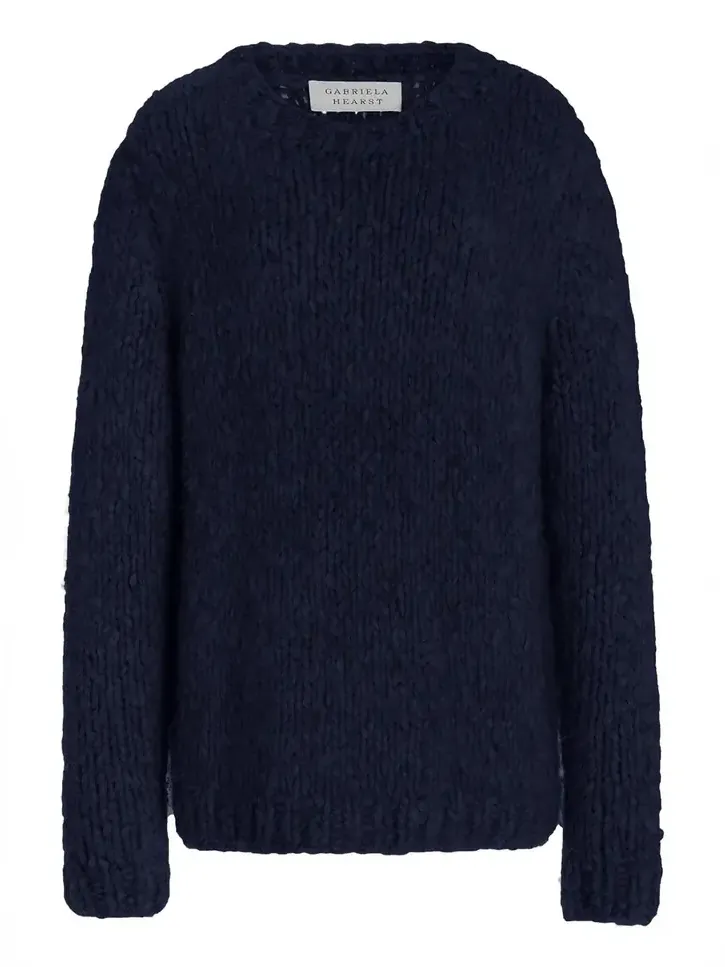 Lawrence Knit Sweater in Dark Navy Welfat Cashmere