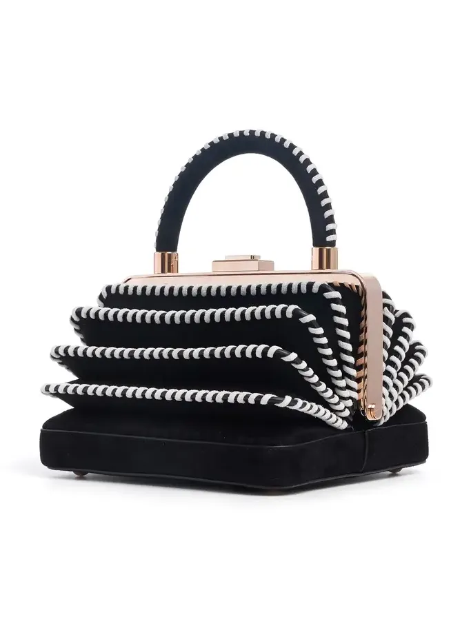 Gabriela Hearst Whipstitch Diana Bag in Black Suede