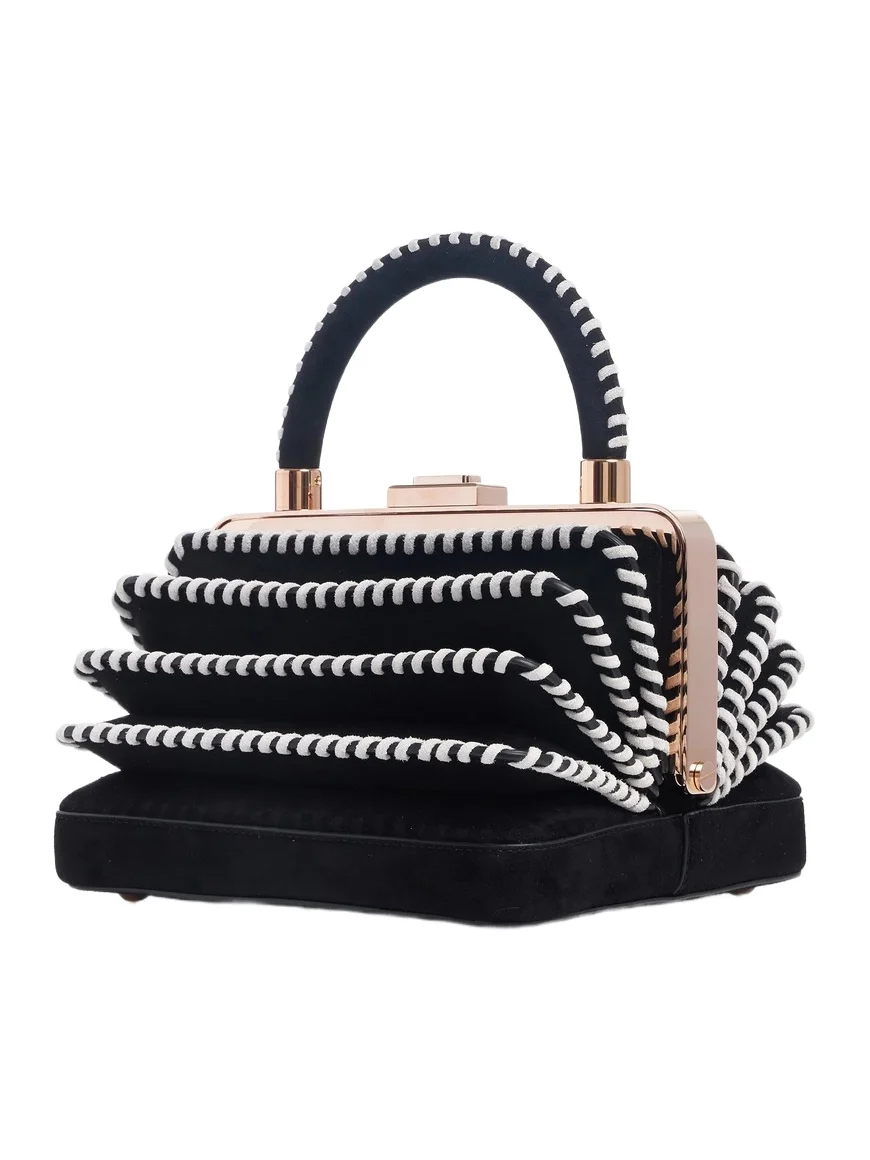Whipstitch Diana Bag in Black Suede Whipstitch Diana Bag in Black Suede