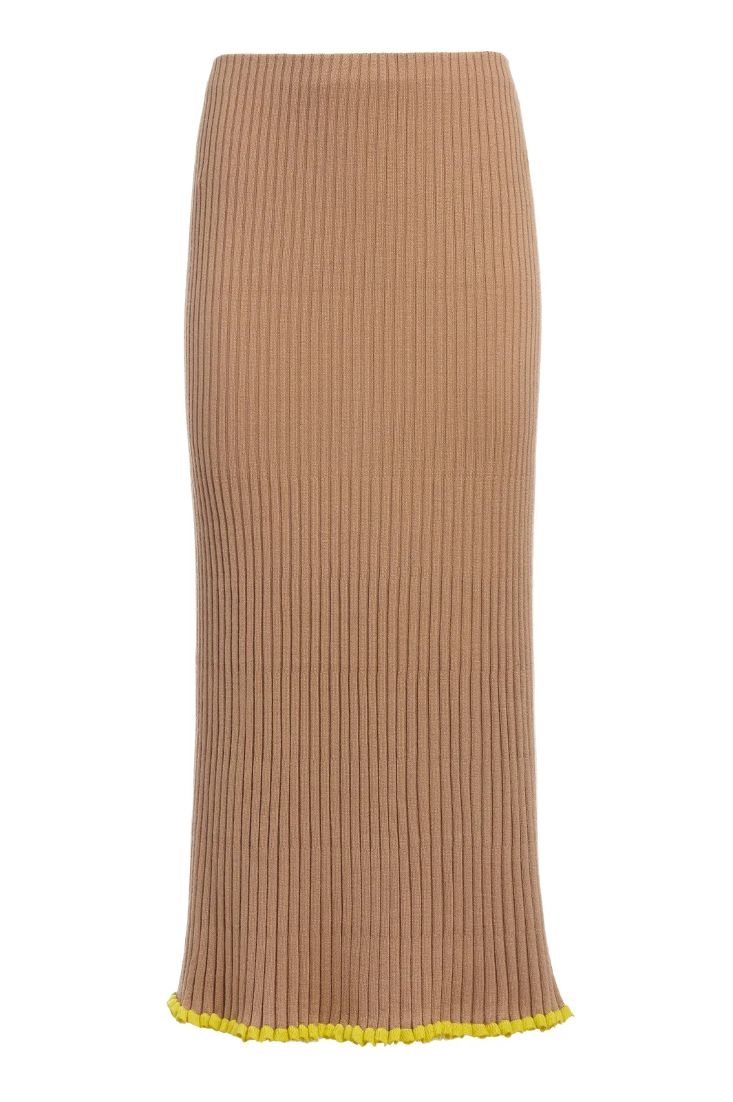 Kavya Knit Maxi Skirt in Camel Cashmere Silk