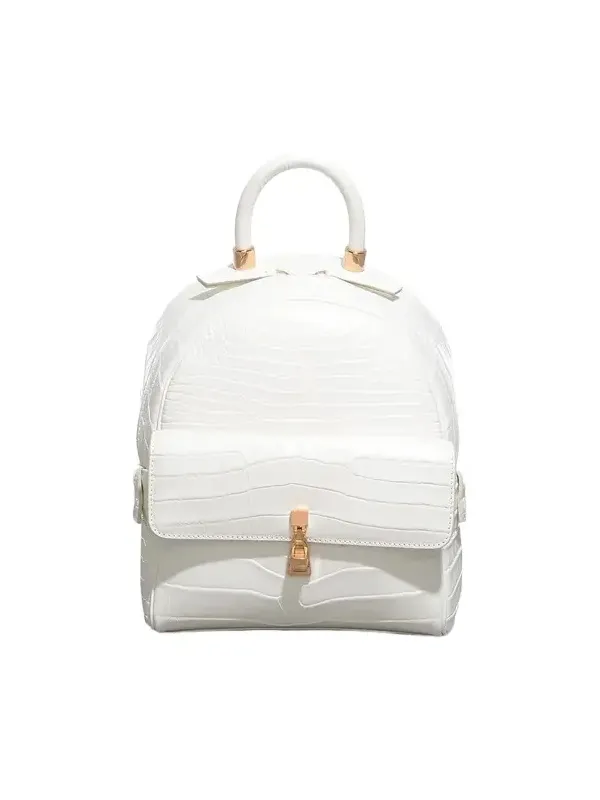 Gabriela Hearst Mini Billie Backpack in Ivory Crocodile Leather