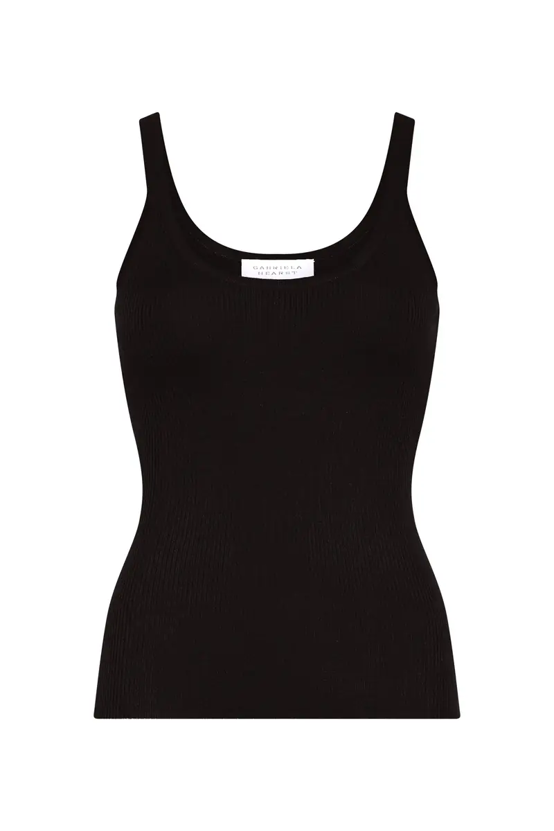 Gabriela Hearst Cinxia Knit Tank Top in Black Cashmere Silk | Image 1 Gabriela Hearst Cinxia Knit Tank Top in Black Cashmere Silk | Image 1