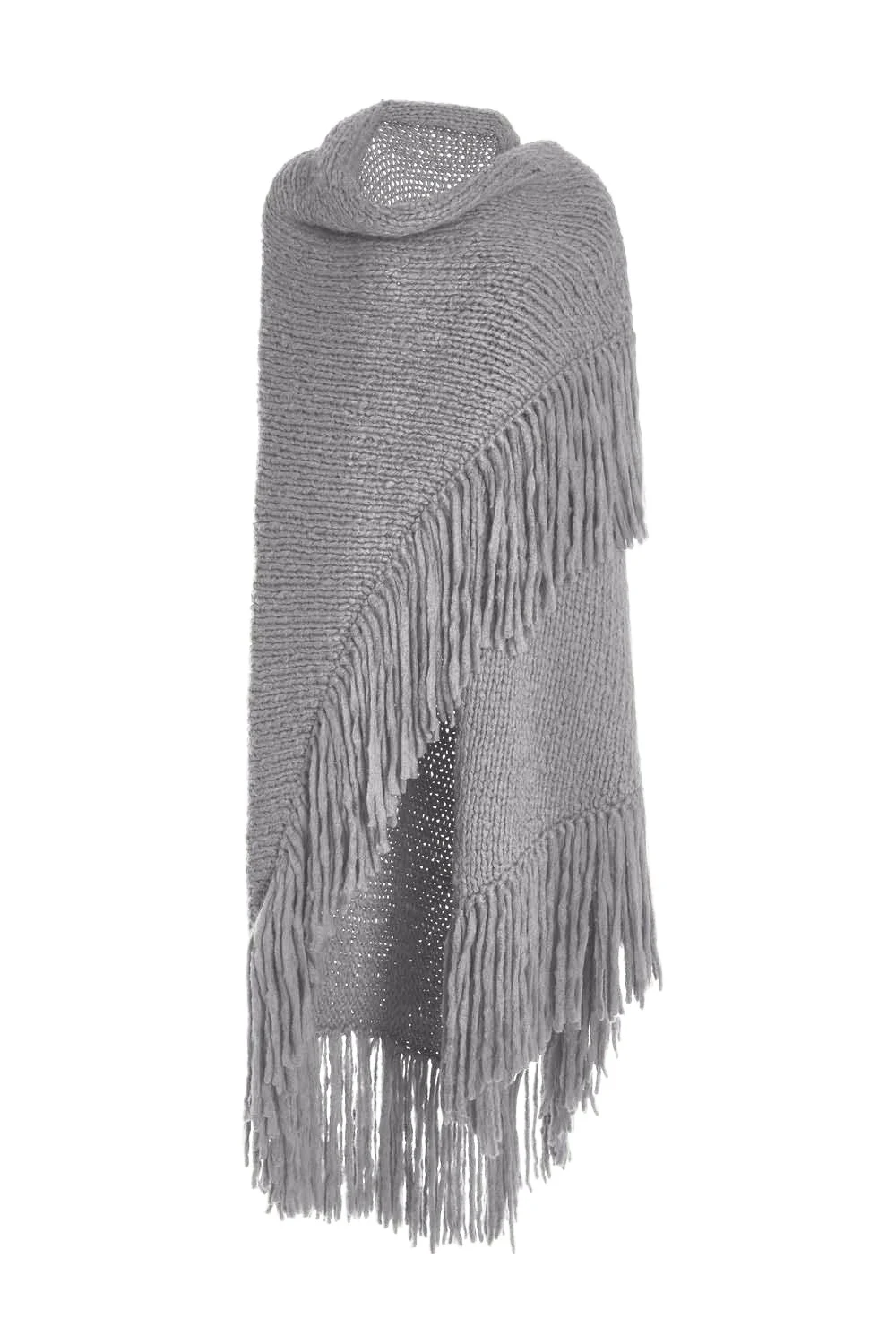 Lauren Knit Wrap in Heather Grey Welfat Cashmere