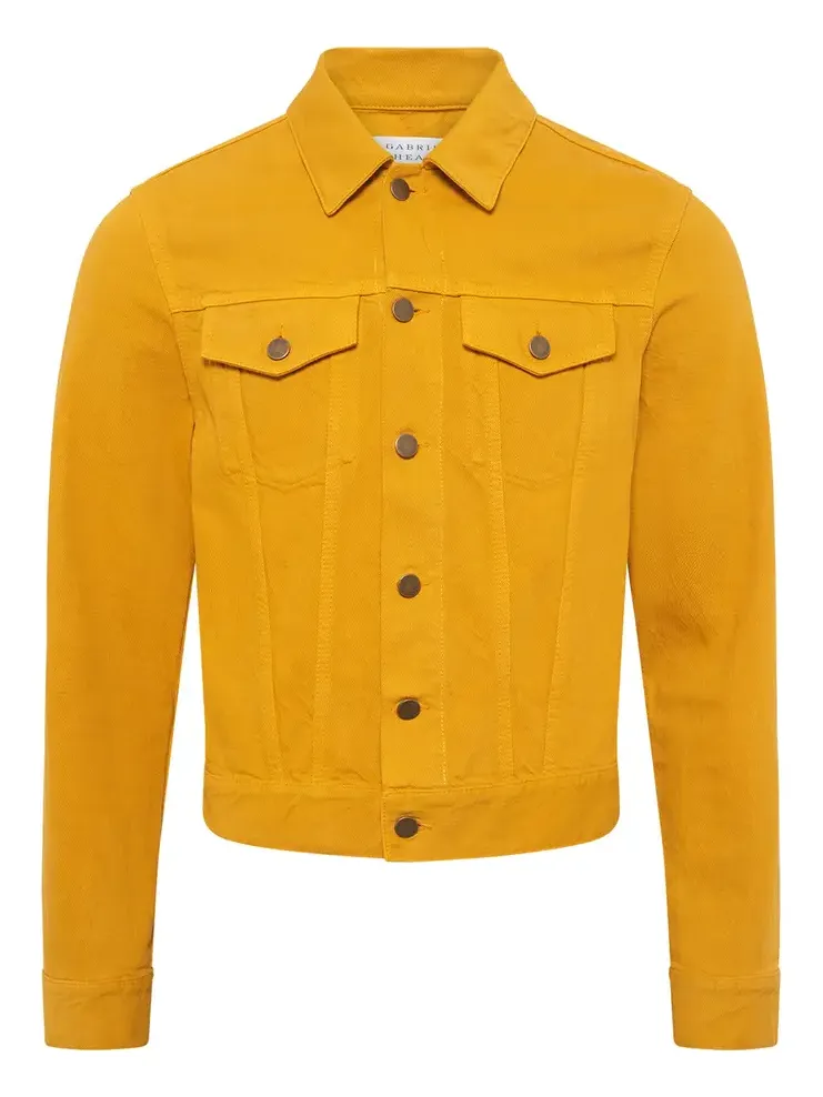 Gabriela Hearst Barry Trucker Jacket in Golden Birch Recycled Cotton Denim