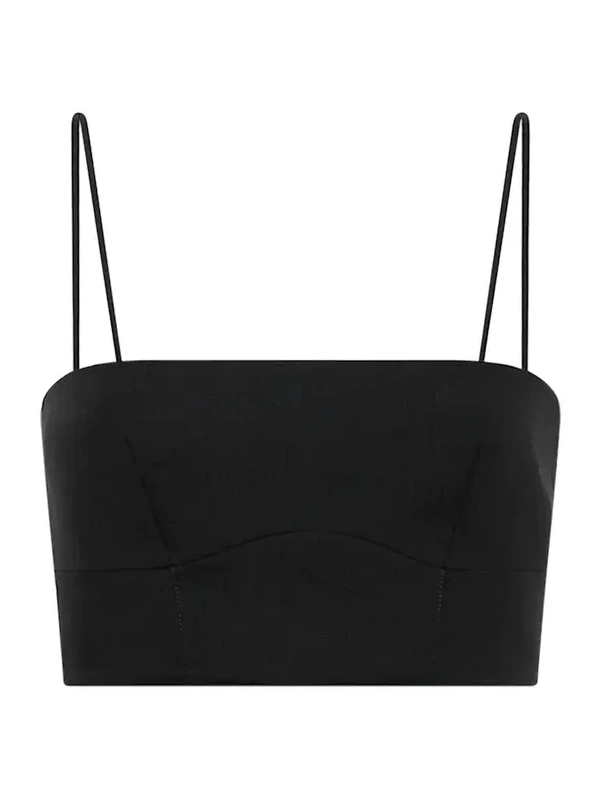 Gabriela Hearst Blazie Top in Black Aloe Linen