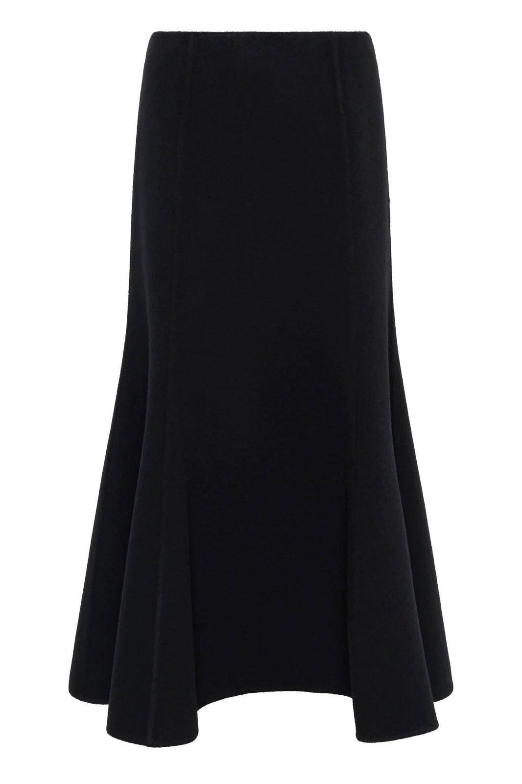 Gabriela Hearst Patterson Midi Skirt in Black Double-face Recycled Cashmere