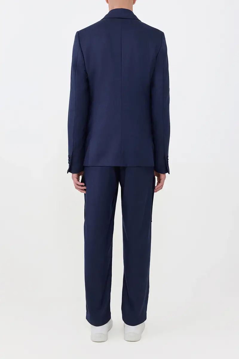 Gabriela Hearst Irving Jacket in Navy Wool Cashmere Flannel | Thumbnail 4