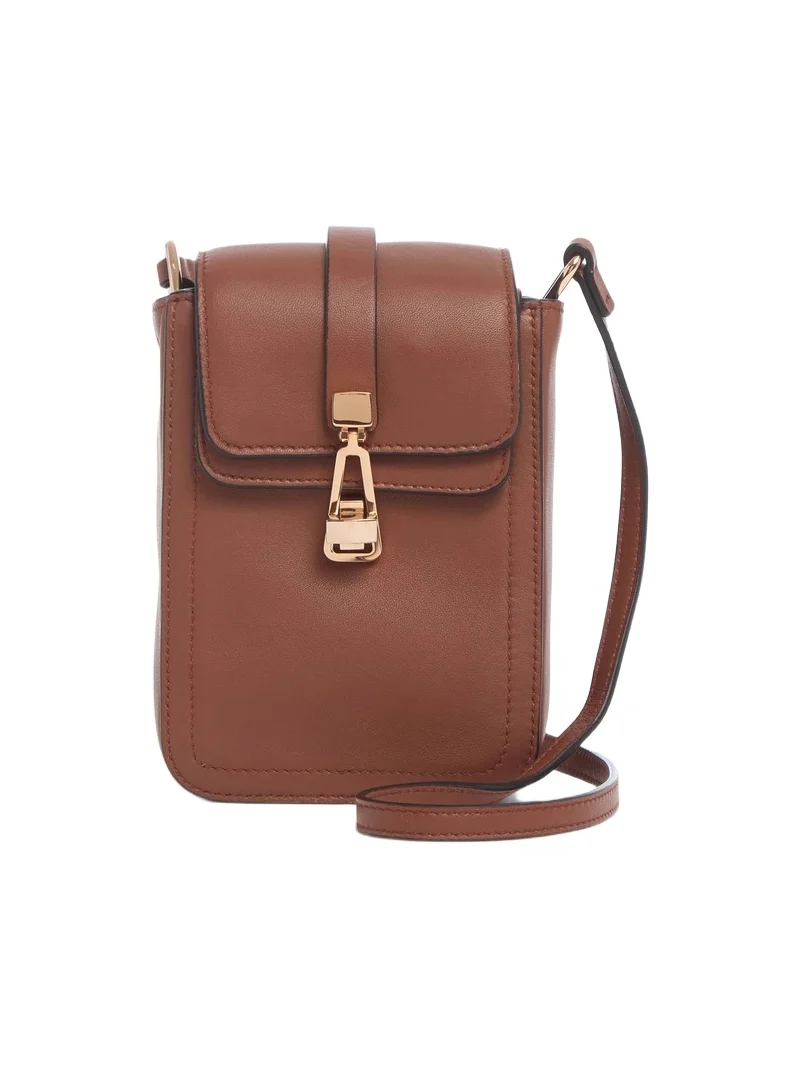 Gabriela Hearst Phone Pouch in Cognac Nappa Leather