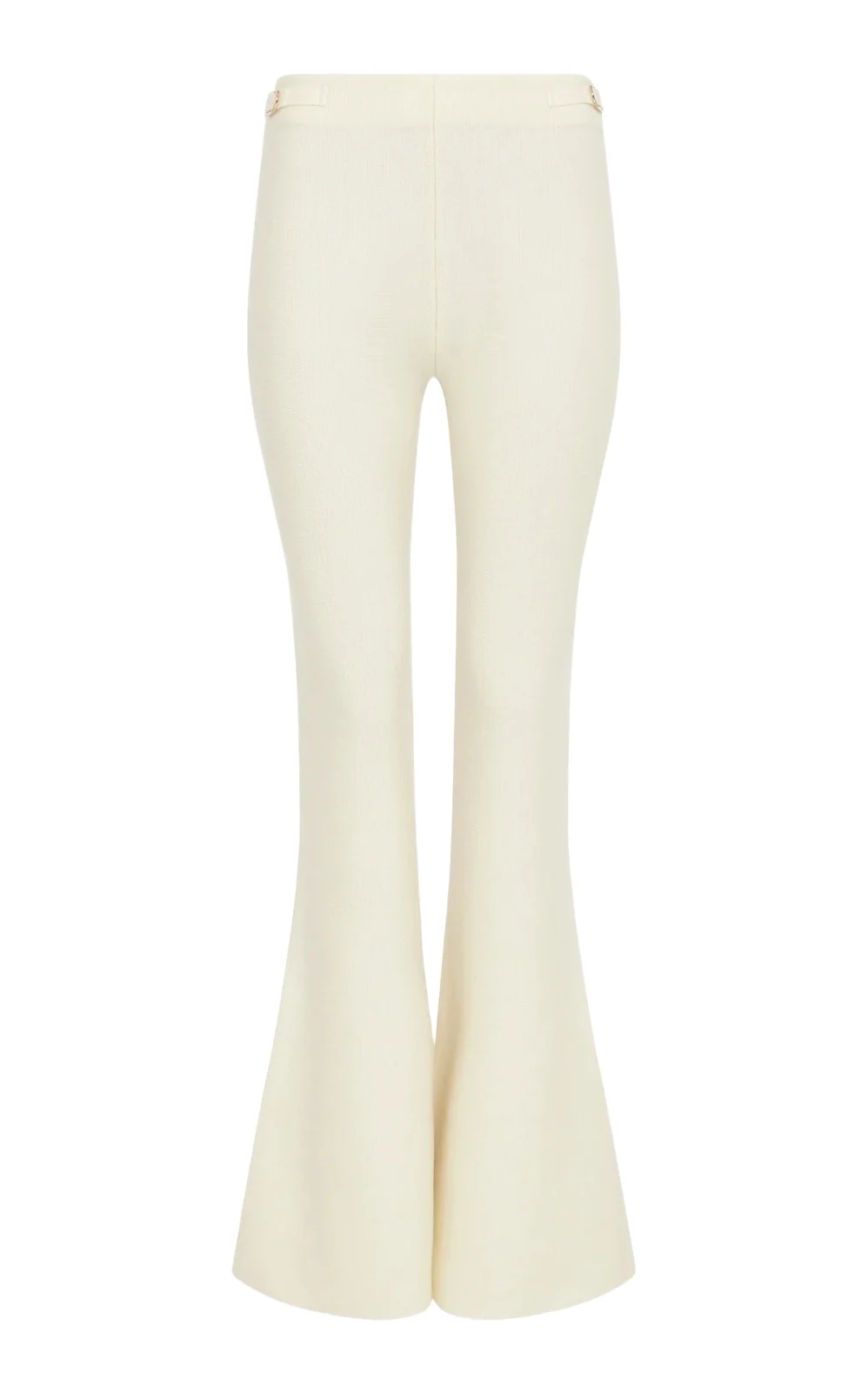 Gabriela Hearst Ayala Flare Cropped Knit Pant in Off White Merino Wool Cashmere